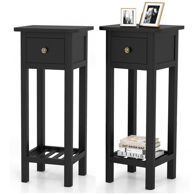 Latitude Run® Black End Table Modern Design, Compact, Fully Assembled